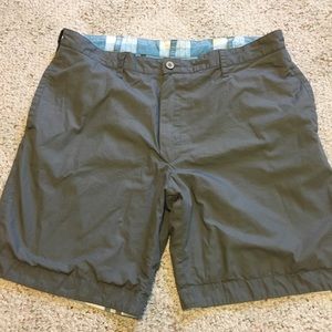 Savane Gray Blue Plaid Reversible Shorts Sz 38